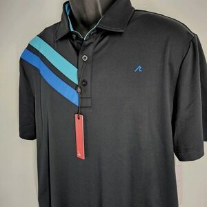 New Redvanly Westin Performance Polo Men's Size Large Golf Luxury Tuxedo Black